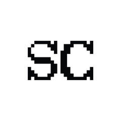SC monogram logo design letter text name symbol monochrome logotype alphabet character simple logo