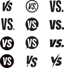 Black Versus Symbols Set Variations Typography Design