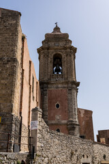 Historic bell tower of a church in Erice, Sicily