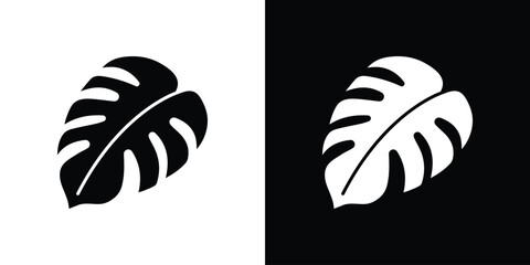 Monstera deliciosa plant leaf icon Vector scalable graphics