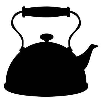 Icono con silueta de tetera cl&aacute;sica con asa