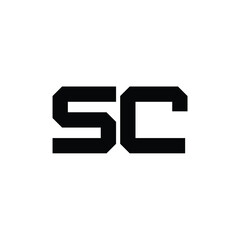 SC monogram logo design letter text name symbol monochrome logotype alphabet character simple logo