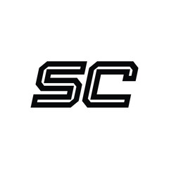 SC monogram logo design letter text name symbol monochrome logotype alphabet character simple logo