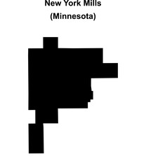 New York Mills (Minnesota) blank outline map