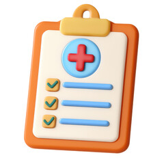 Healthcare checklist on clipboard icon
