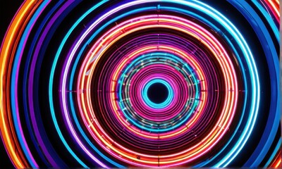 Fototapeta premium Vibrant Concentric Circles Abstract Digital Artwork