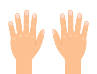 Human hands. Cartoon illustration of fingers. Vector design elements. 