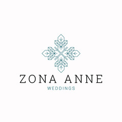 Elegant Logo Design for Zona Anne Weddings Incorporating a Leaf Motif