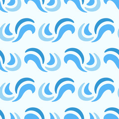 Blue Ocean Waves Seamless Pattern Sea Ornament