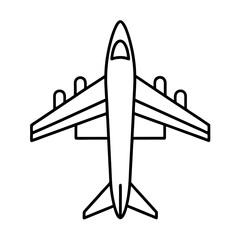 outline vector illustration of airplane