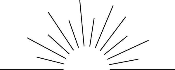 Obraz premium Star burst minimal line figure, contemporary arc, Vector Illustration