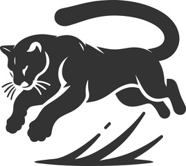 Wild animal cougar vector illustration silhouette