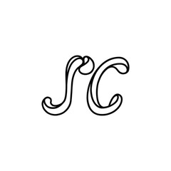 SC monogram logo design letter text name symbol monochrome logotype alphabet character simple logo