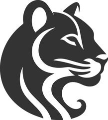 Wild animal cougar vector illustration silhouette