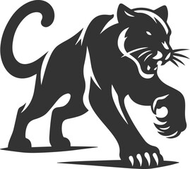 Wild animal cougar vector illustration silhouette