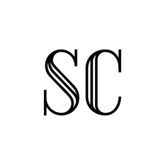 SC monogram logo design letter text name symbol monochrome logotype alphabet character simple logo