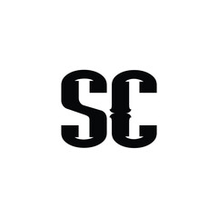 SC monogram logo design letter text name symbol monochrome logotype alphabet character simple logo