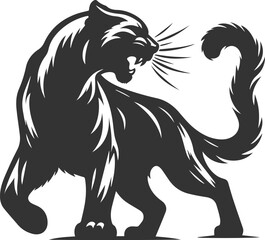 Wild animal cougar vector illustration silhouette