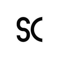 Naklejka premium SC monogram logo design letter text name symbol monochrome logotype alphabet character simple logo