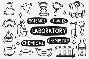 set of laboratory doodle good for background, wallpaper, element design, icon, etc