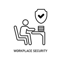 Icon a workplace security, isolated against a clean background.