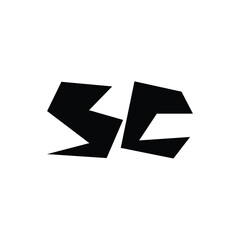 SC monogram logo design letter text name symbol monochrome logotype alphabet character simple logo