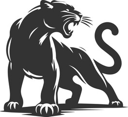 Wild animal cougar vector illustration silhouette
