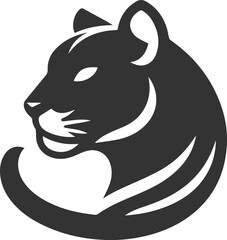 Wild animal cougar vector illustration silhouette