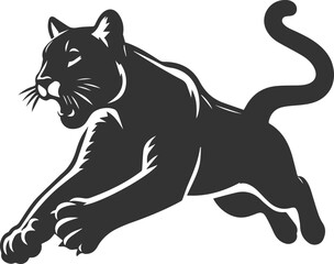 Wild animal cougar vector illustration silhouette