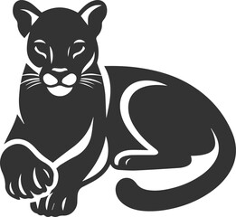 Wild animal cougar vector illustration silhouette