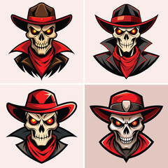 Beautiful skull logo vector illustration isolated on white background.