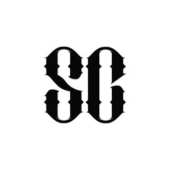 SC monogram logo design letter text name symbol monochrome logotype alphabet character simple logo