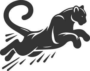 Wild animal cougar vector illustration silhouette