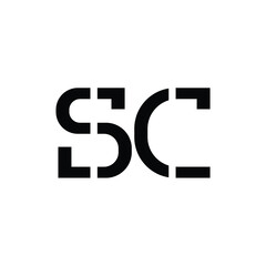 SC monogram logo design letter text name symbol monochrome logotype alphabet character simple logo