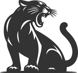 Wild animal cougar vector illustration silhouette