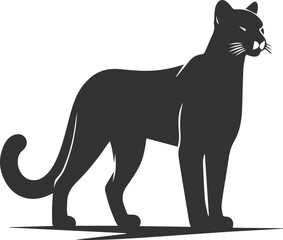 Wild animal cougar vector illustration silhouette