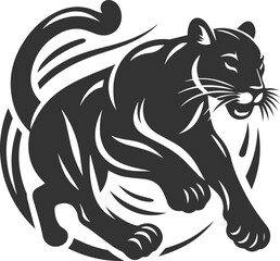 Wild animal cougar vector illustration silhouette
