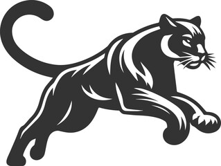 Wild animal cougar vector illustration silhouette