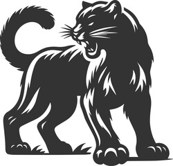 Wild animal cougar vector illustration silhouette