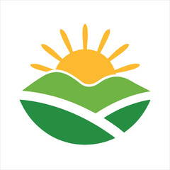 Eco Product Logo With Sun And Nature Elements