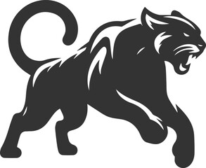 Wild animal cougar vector illustration silhouette