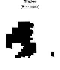 Obraz premium Staples (Minnesota) blank outline map
