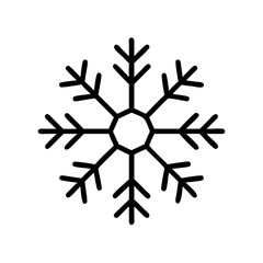 Snowflake icon in black outline