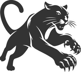 Wild animal cougar vector illustration silhouette