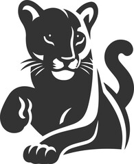 Wild animal cougar vector illustration silhouette