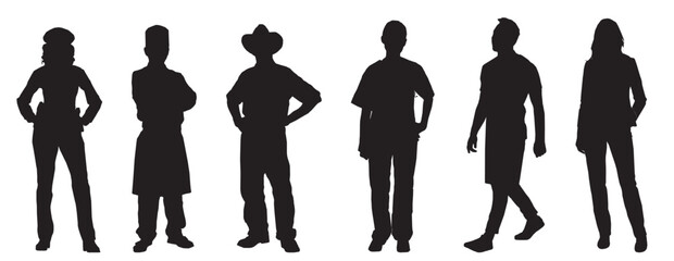 vector silhouettes of people profession occupation