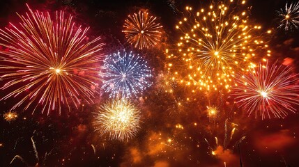 Naklejka premium Fireworks Display Over Athens for New Years Eve Â