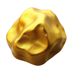 Golden irregular shape isolated on transparent background