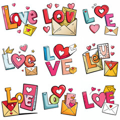 Love letter vector illustration isolated on white background.