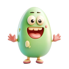 easter egg character, chocolate ice cream ,isolated on transparent background png